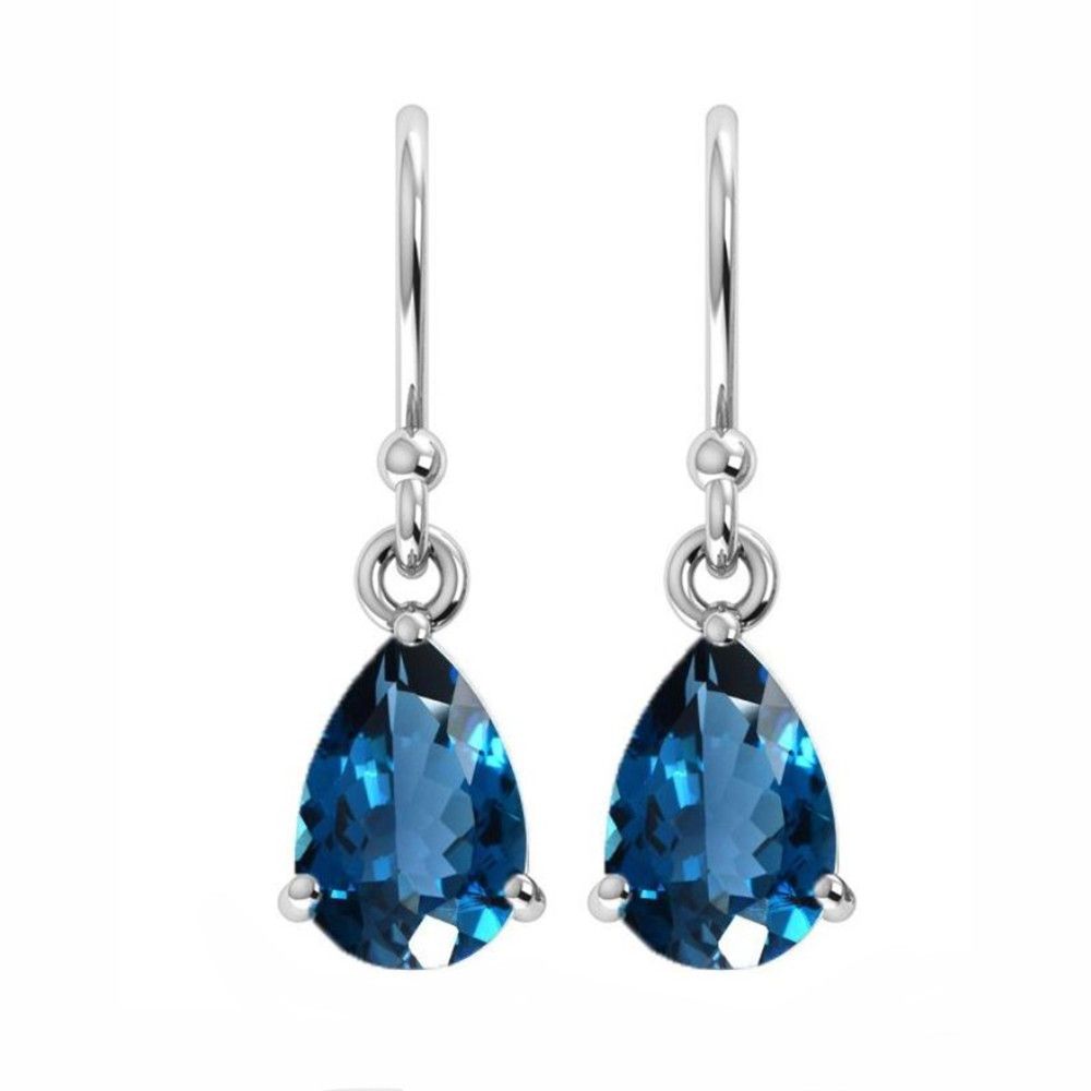 SILVER TOPAZ TEARDROP EARRINGS