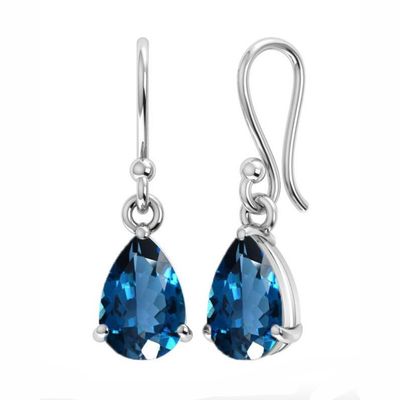 SILVER TOPAZ TEARDROP EARRINGS