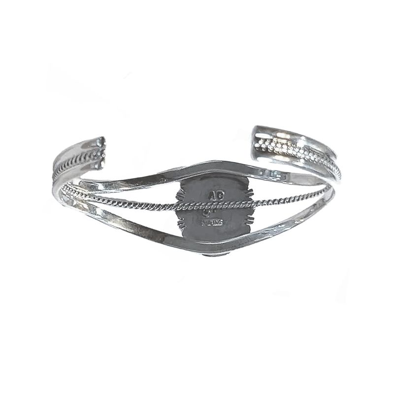 SILVER ONYX CUFF BRACELET - NAVAJO - ANNETTE CHAQUITO