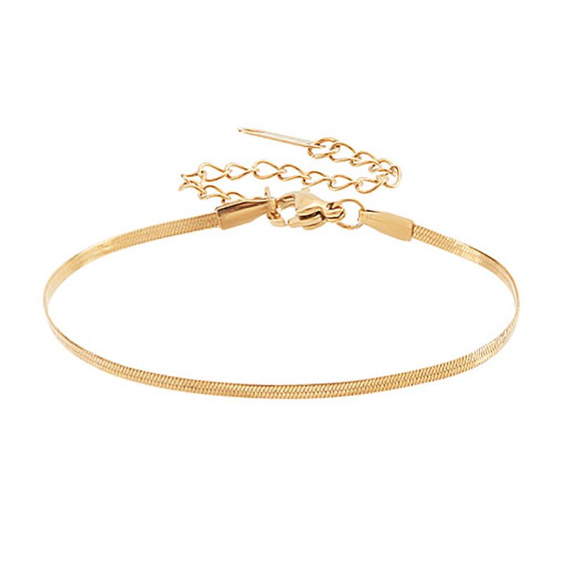 GOLD STAINLESS 2MM HERRINGBONE BRACELET