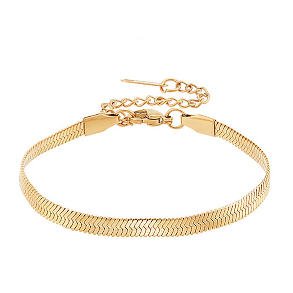 GOLD STAINLESS 4MM HERRINGBONE BRACELET