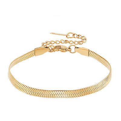 GOLD STAINLESS 4MM HERRINGBONE BRACELET