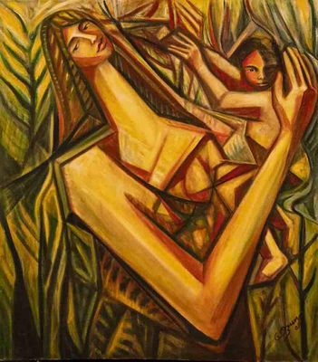 MOTHER &amp; SON 31" x 28"