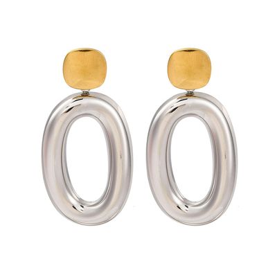 MIXED STAINLESS OVAL POST EARRINGS