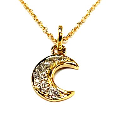 14K YELLOW 1/4 CRESENT MOON NECKLACE