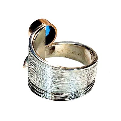 SILVER/14K TOPAZ WRAP RING - 8.5