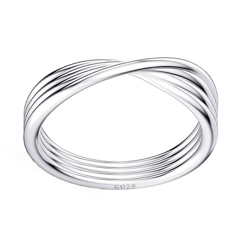 SILVER RIDGE TWIST OVER BAND RING