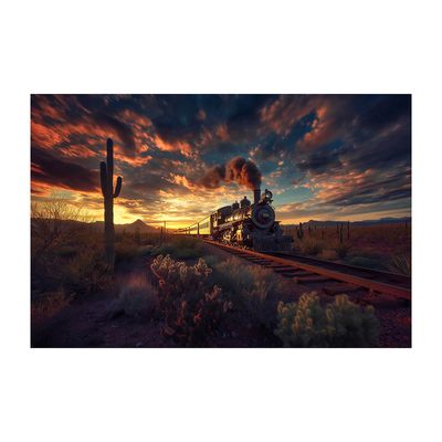 CROSSING THE DESERT 16" x 24" Acrylic on Metal