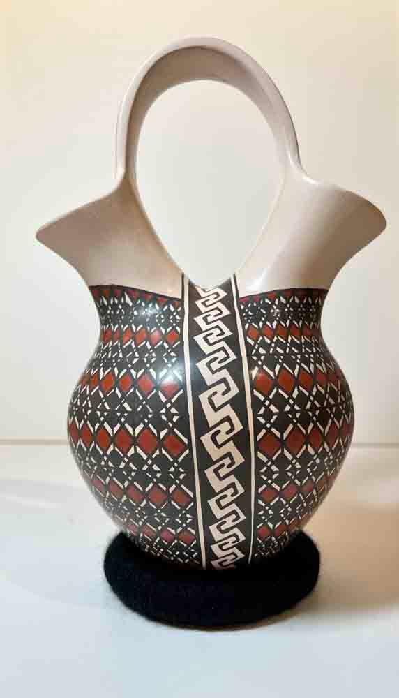 MATA ORTIZ RED &amp; BLACK WEDDING VASE - 8.5X5