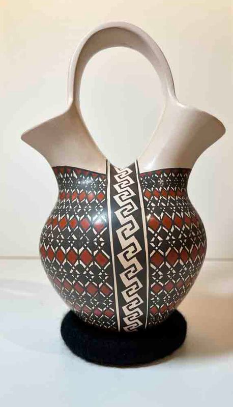 MATA ORTIZ RED &amp; BLACK WEDDING VASE - 8.5X5
