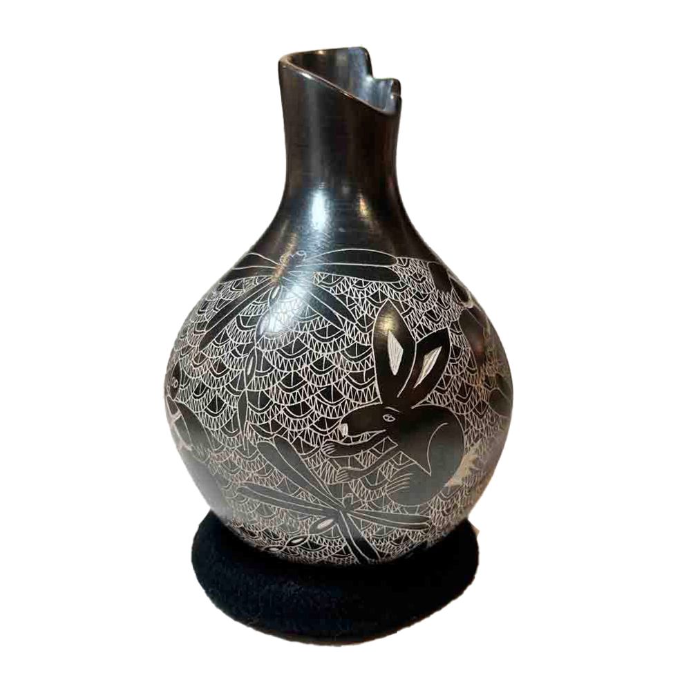 MATA ORTIZ BROWN &amp; TAN ETCHED ANIMALS - 6X4