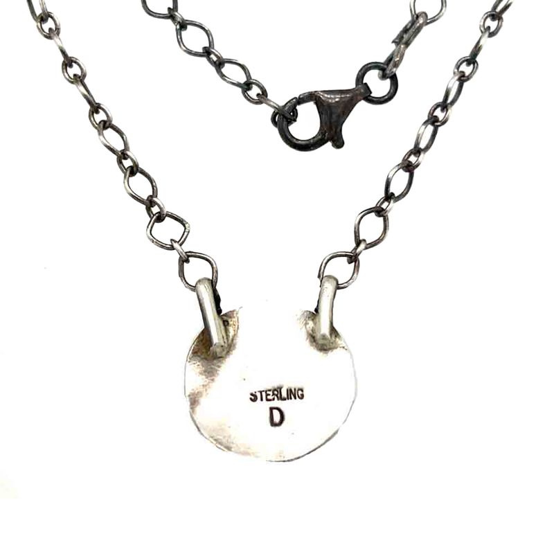 SILVER OVAL TURQUOISE NECKLACE NAVAJO - DEBRA SMITH
