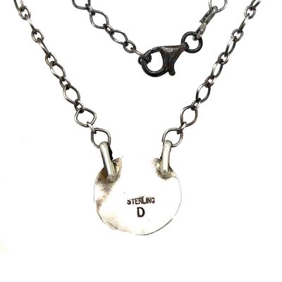 SILVER OVAL TURQUOISE NECKLACE NAVAJO - DEBRA SMITH