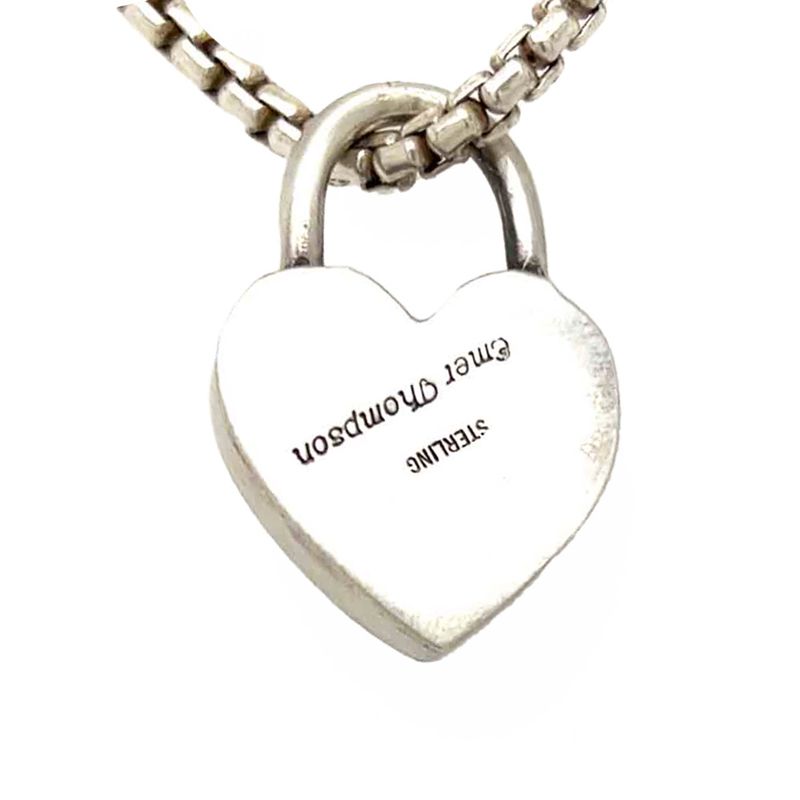 SILVER STAMPED SPINY OYSTER HEART PENDANT - NAVAJO - EMER THOMPSON