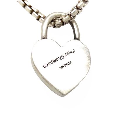 SILVER STAMPED SPINY OYSTER HEART PENDANT - NAVAJO - EMER THOMPSON