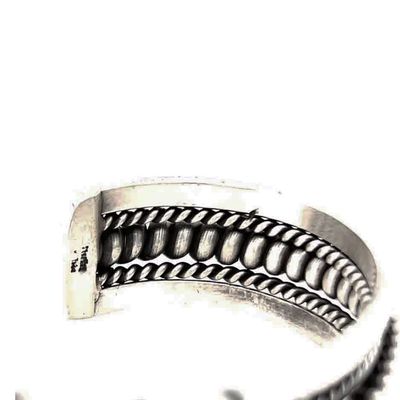 SILVER RIDGE &amp; BRAID CUFF BRACELET - NAVAJO - TAHE