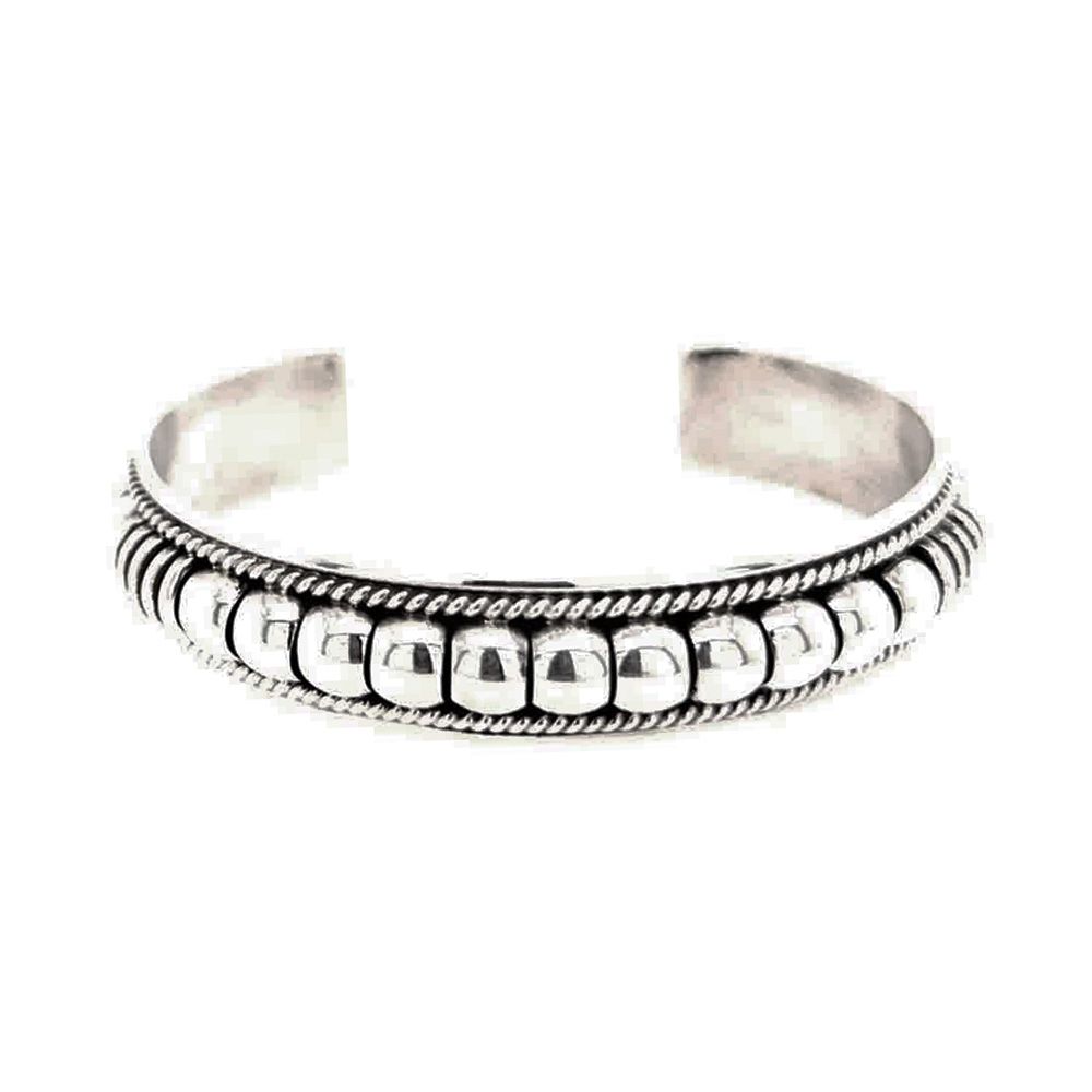 SILVER BUBBLE &amp; RIB BRACELET - NAVAJO - THOMAS CHARLEY