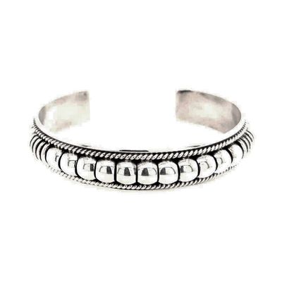 SILVER BUBBLE &amp; RIB BRACELET - NAVAJO - THOMAS CHARLEY