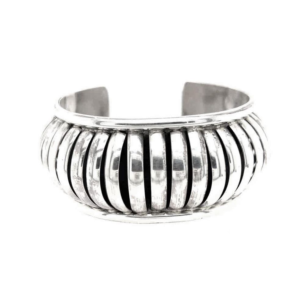 SILVER BUBBLE CUFF BRACELET - NAVAJO - M. THOMAS JR.
