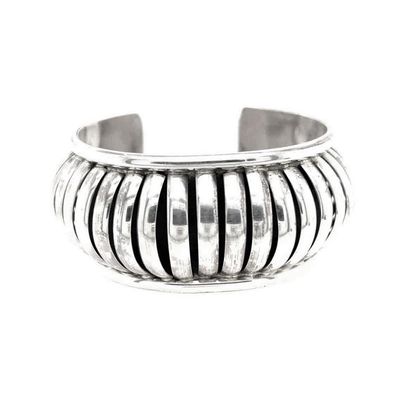 SILVER BUBBLE CUFF BRACELET - NAVAJO - M. THOMAS JR.