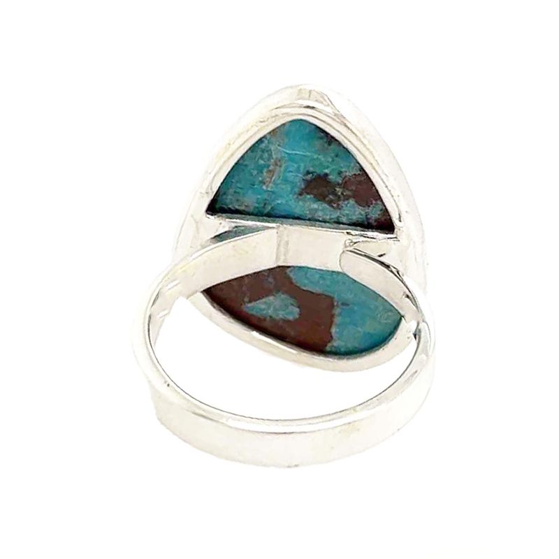 SILVER TURQUOISE ABSTRACT RING - ADJ