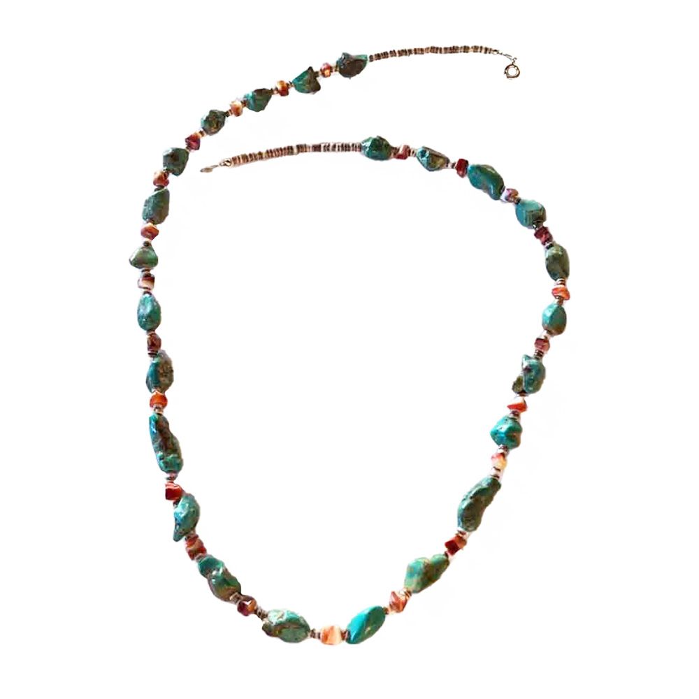 SILVER MIXED BEADED NECKLACE - NAVAJO - CHARLENE LITTLE