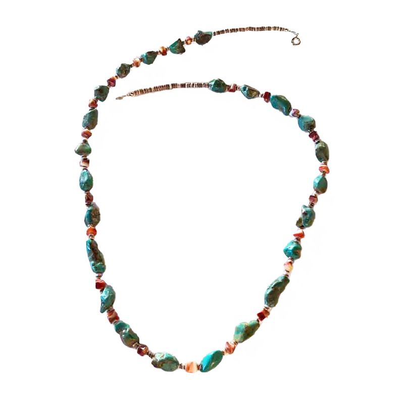 SILVER MIXED BEADED NECKLACE - NAVAJO - CHARLENE LITTLE