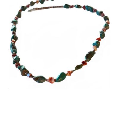 SILVER MIXED BEADED NECKLACE - NAVAJO - CHARLENE LITTLE