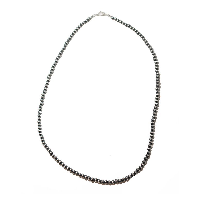 SILVER 4MM 16"NAVAJO PEARL NECKLACE-JAN MARIANO