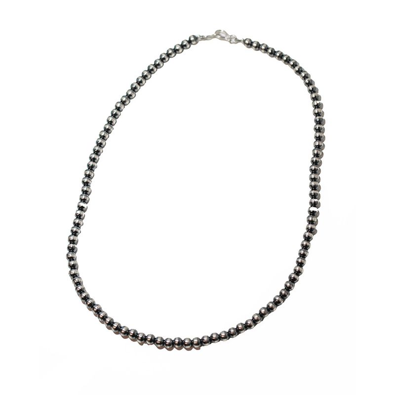 SILVER 5MM 18" NAVAJO PEARL NECKLACE-JAN MARIANO