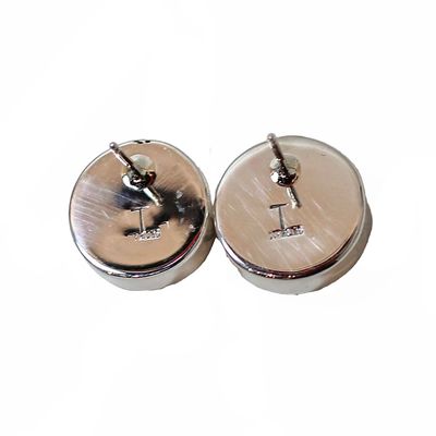 SILVER WHITE BUFFALO EARRINGS NAVAJO-TRICIA SMITH