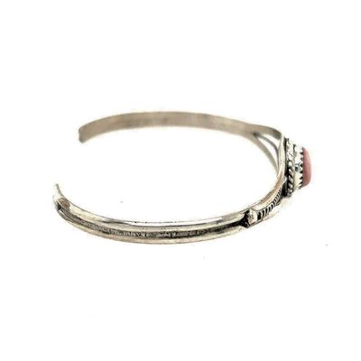 SILVER PINK CONCH CUFF BRACELET-NAVAJO-ESTHER WHITE