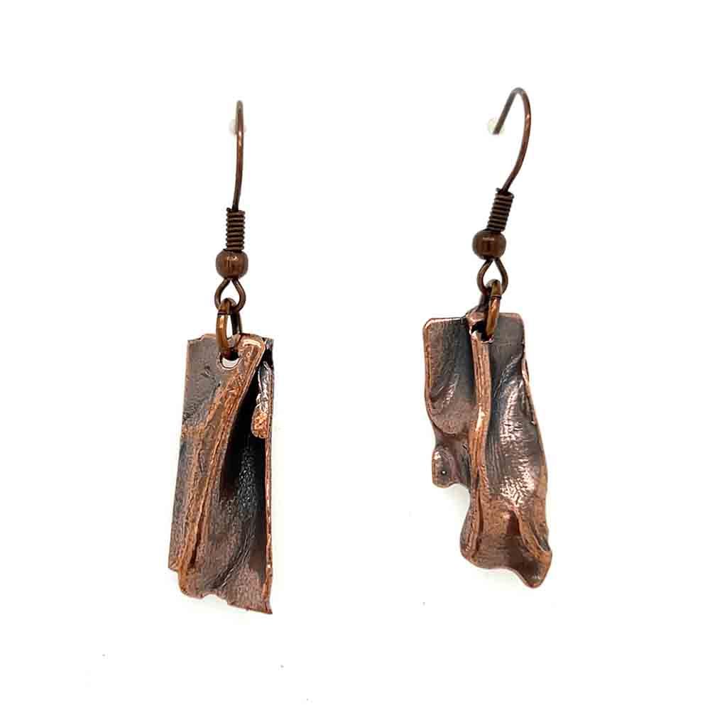 COPPER ARROYO ABSTRACT RECTANGLE EARRINGS
