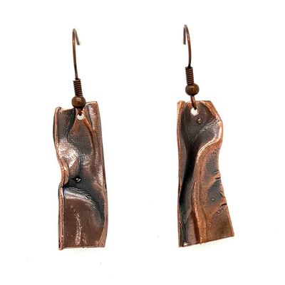 COPPER ARROYO ABSTRACT RECTANGLE EARRINGS