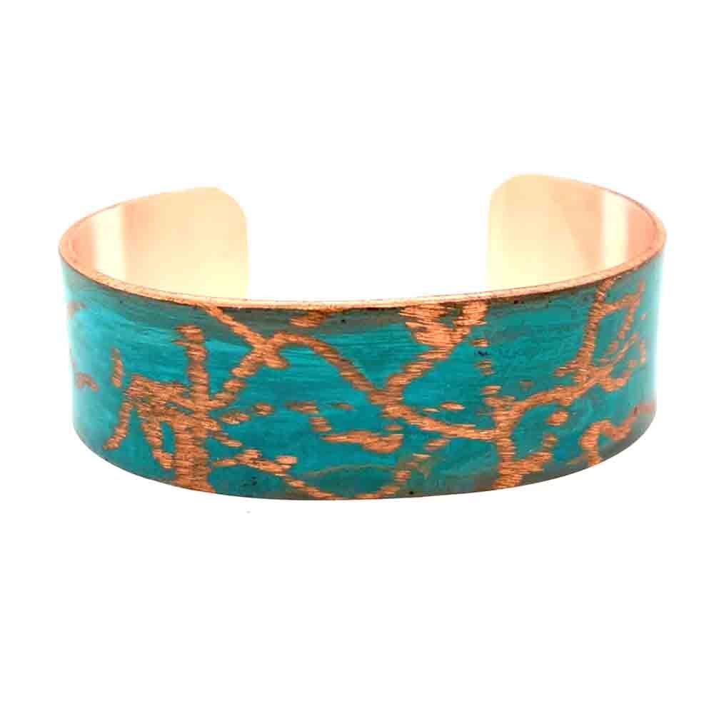 COPPER PATINA TEXTURED CUFF BRACELET