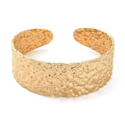 GOLD STAINLESS TEXTURED CUFF BRACELET