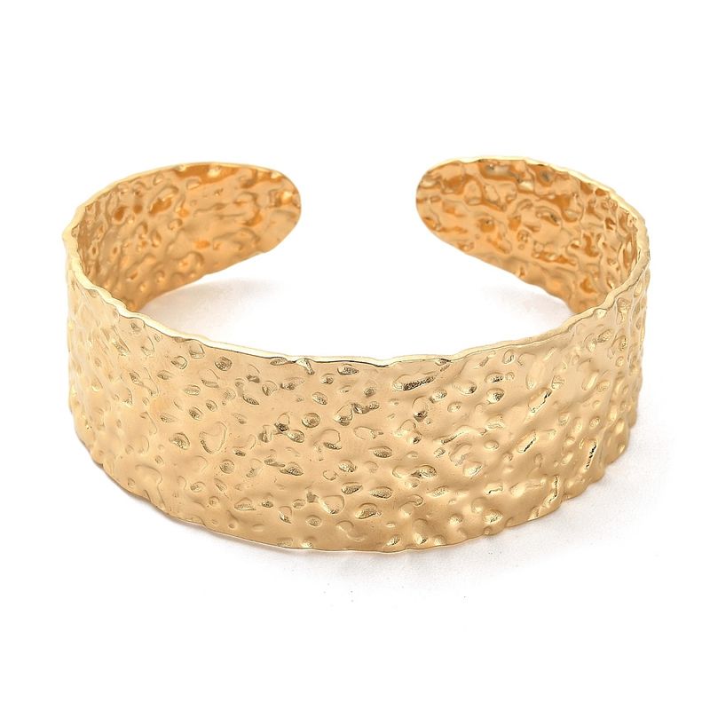 GOLD STAINLESS TEXTURED CUFF BRACELET