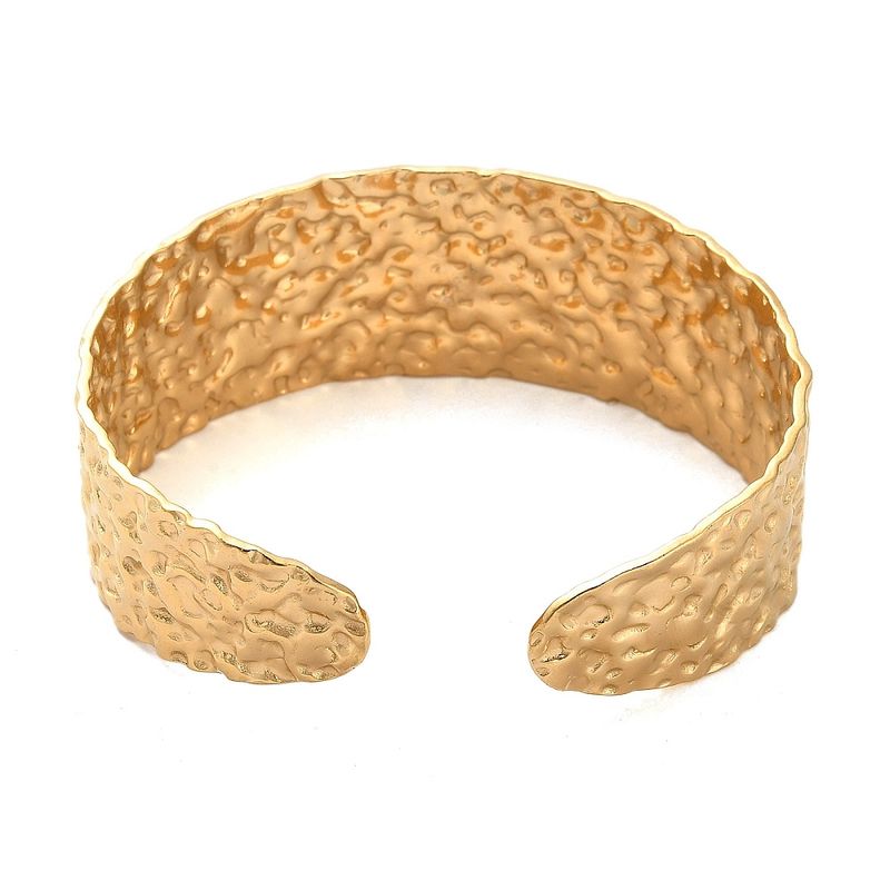GOLD STAINLESS TEXTURED CUFF BRACELET