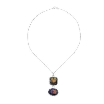 SILVER SPIDER-WEB DOUBLE LINK NECKLACE