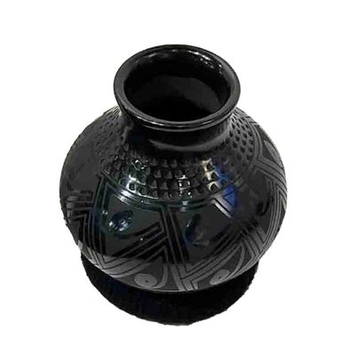 MATA ORTIZ BLACK GRAPHITE VASE - 4 x 3.5