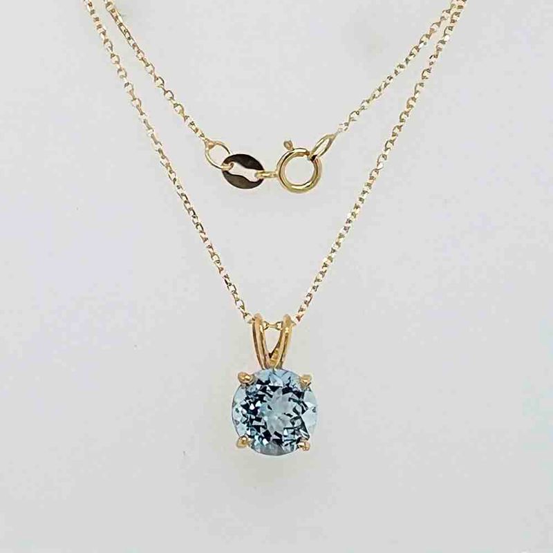 14KT YELLOW GOLD AQUAMARINE NECKLACE 14KT YELLOW GOLD AQUAMARINE NECKLACE