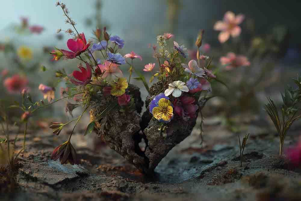 HEALING HEART I 16" x 24" Acrylic on Metal