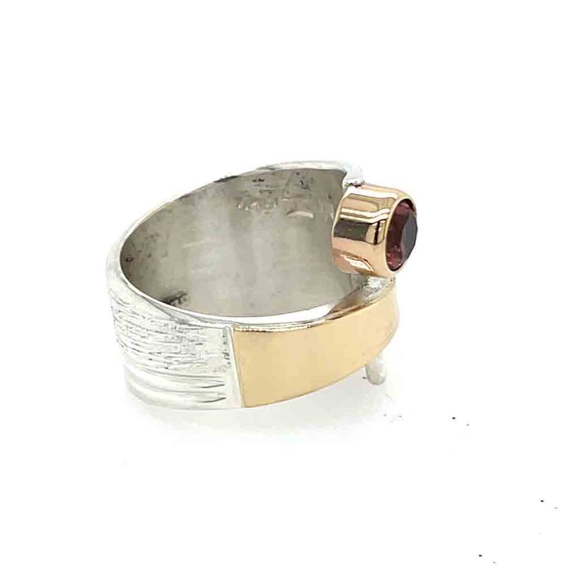 SILVER/14KT TOURMALINE WRAP RING - SIZE6.5