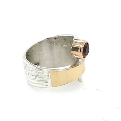 SILVER/14KT TOURMALINE WRAP RING - SIZE6.5