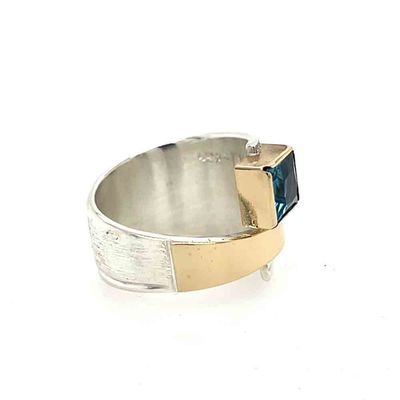 SILVER/14KT TOPAZ WRAP RING - SIZE 8.75