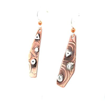 MIXED METALS MISMATCHED ROLLED EARRINGS