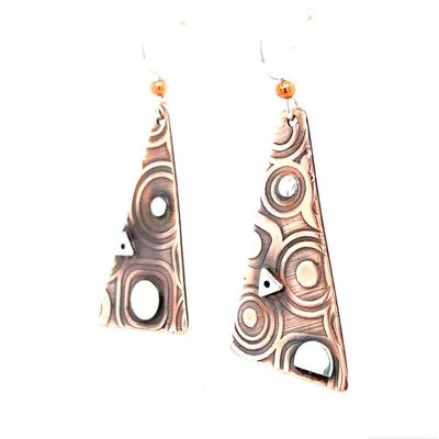 MIXED METALS MISMATCHED ROLLED TRI EARRINGS