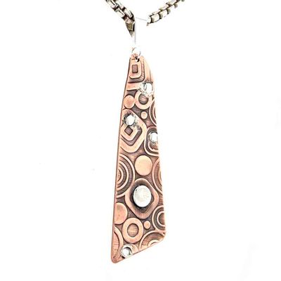 MIXED METALS ROLLED &amp; DISC PENDANT