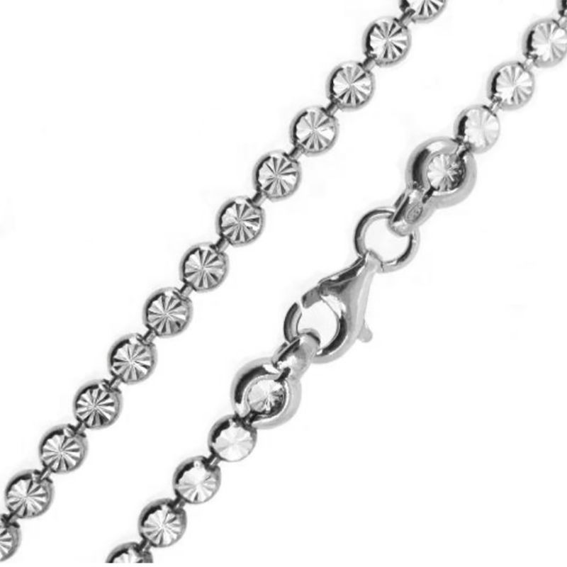 SILVER DIAMOND STAR STAMPED BEAD BRACELET