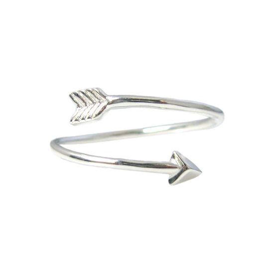 SILVER CROSS OVER ARROW CUFF RING